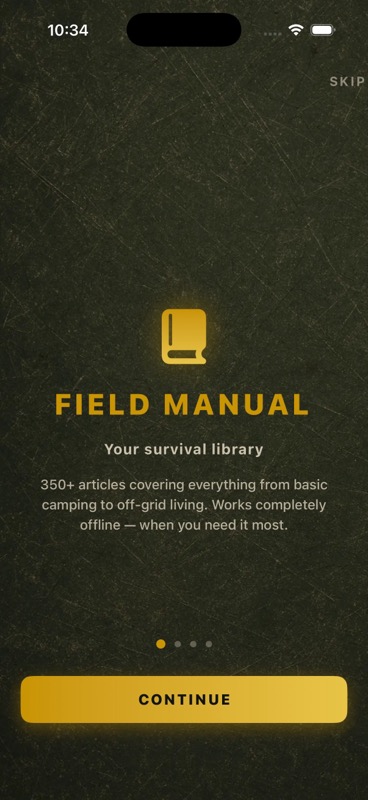 Gridless onboarding screen